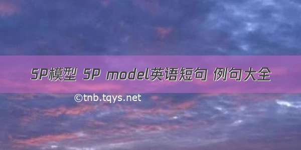 5P模型 5P model英语短句 例句大全