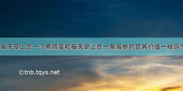 每天早上吃一个煮鸡蛋和每天早上吃一条海参的营养价值一样吗？