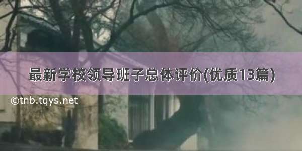 最新学校领导班子总体评价(优质13篇)