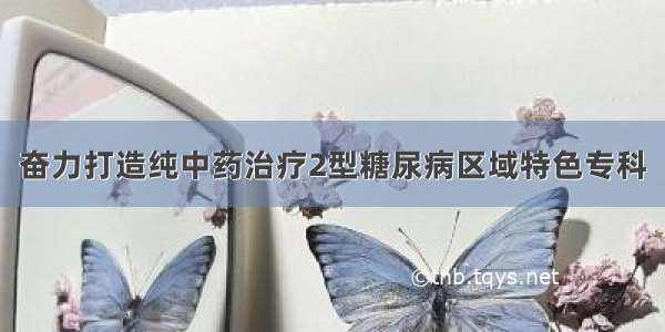 奋力打造纯中药治疗2型糖尿病区域特色专科