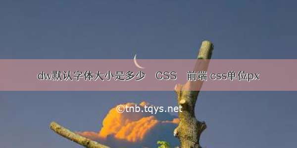 dw默认字体大小是多少 – CSS – 前端 css单位px