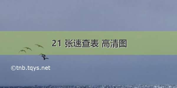 21 张速查表 高清图