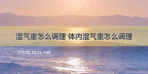 湿气重怎么调理 体内湿气重怎么调理