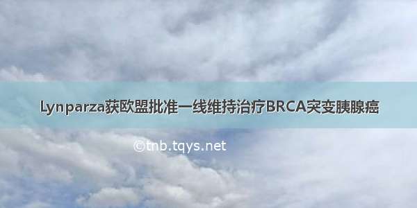 Lynparza获欧盟批准一线维持治疗BRCA突变胰腺癌