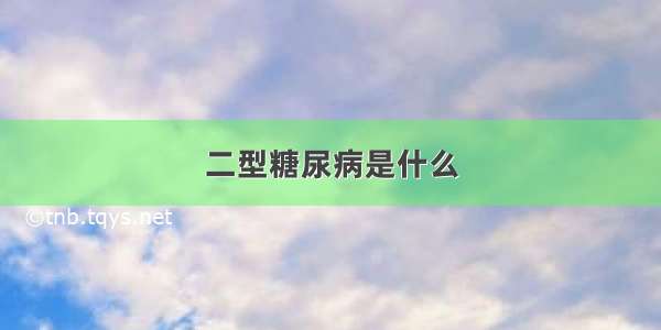 二型糖尿病是什么