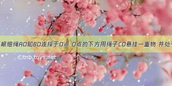 如图所示 两根细绳AO和BO连接于O点 O点的下方用绳子CO悬挂一重物 并处于静止状态 