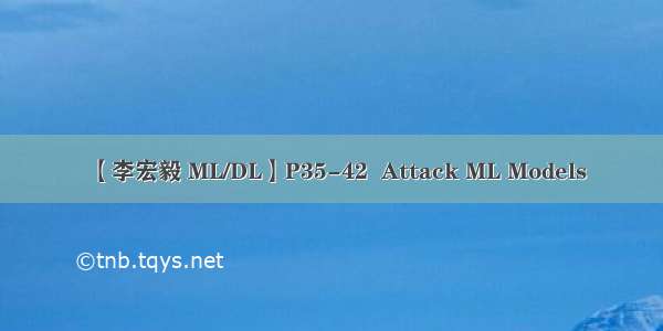 【李宏毅 ML/DL】P35-42  Attack ML Models