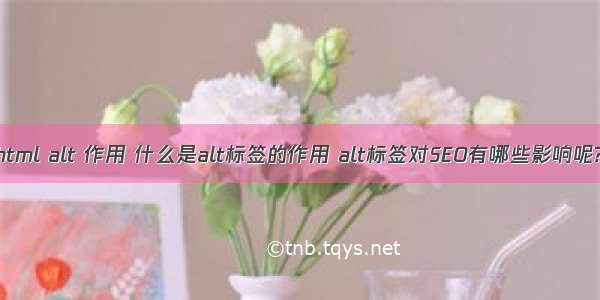 html alt 作用 什么是alt标签的作用 alt标签对SEO有哪些影响呢?