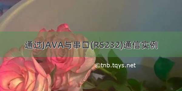 通过JAVA与串口(RS232)通信实例