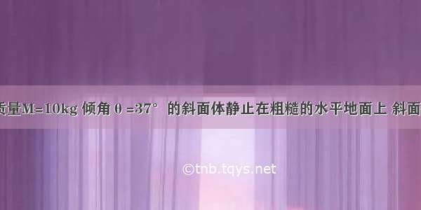 如图所示 质量M=10kg 倾角θ=37°的斜面体静止在粗糙的水平地面上 斜面体和水平面