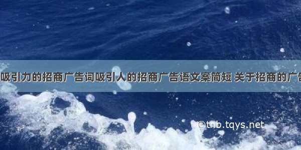 经典最有吸引力的招商广告词吸引人的招商广告语文案简短 关于招商的广告语(5篇)