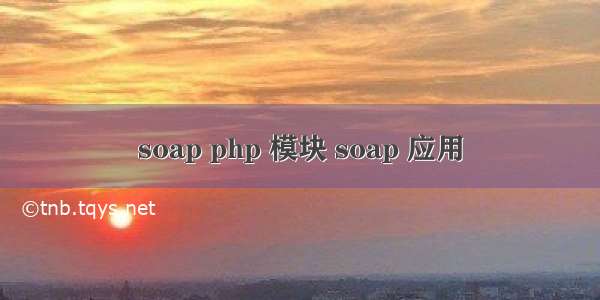 soap php 模块 soap 应用