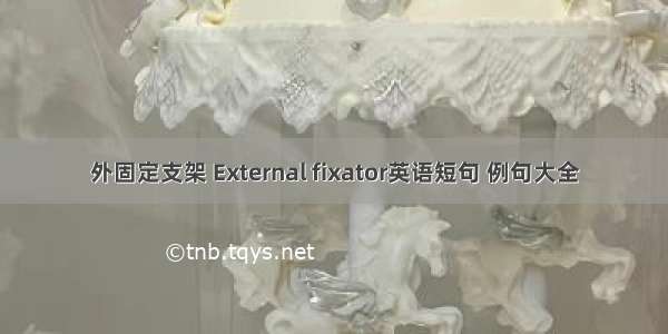 外固定支架 External fixator英语短句 例句大全