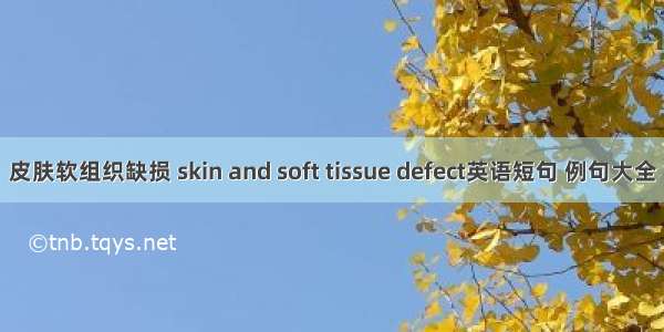 皮肤软组织缺损 skin and soft tissue defect英语短句 例句大全