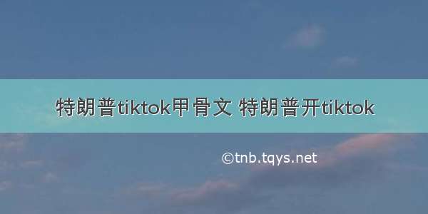 特朗普tiktok甲骨文 特朗普开tiktok