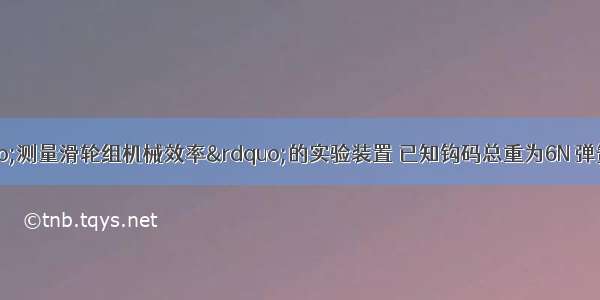 如图所示为“测量滑轮组机械效率”的实验装置 已知钩码总重为6N 弹簧测力计竖直向上