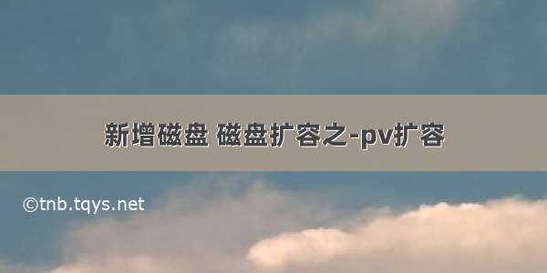 新增磁盘 磁盘扩容之-pv扩容