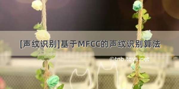 [声纹识别]基于MFCC的声纹识别算法