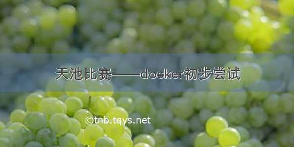 天池比赛——docker初步尝试