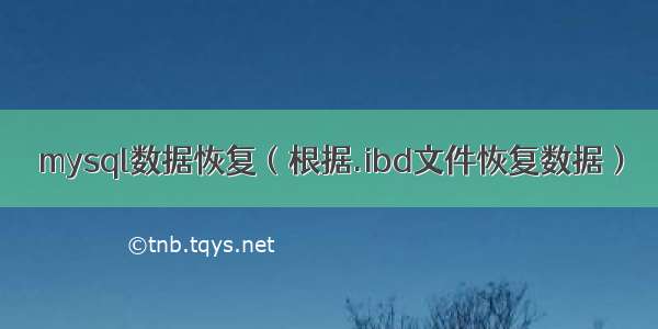 mysql数据恢复（根据.ibd文件恢复数据）
