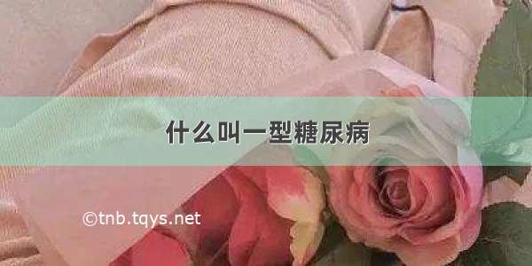 什么叫一型糖尿病