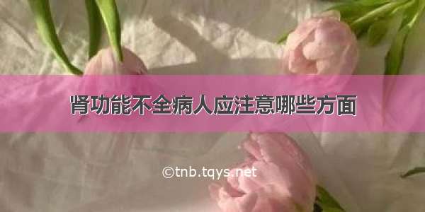 肾功能不全病人应注意哪些方面