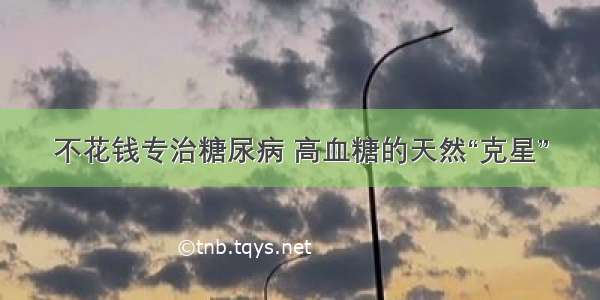 不花钱专治糖尿病 高血糖的天然“克星”