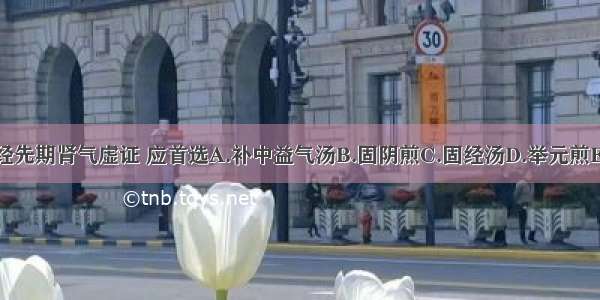 治疗月经先期肾气虚证 应首选A.补中益气汤B.固阴煎C.固经汤D.举元煎E.保阴煎