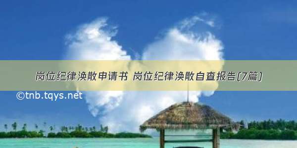 岗位纪律涣散申请书 岗位纪律涣散自查报告(7篇)