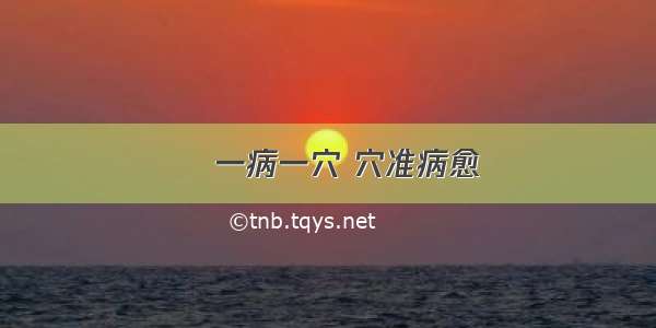 一病一穴 穴准病愈