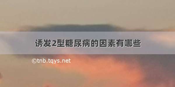 诱发2型糖尿病的因素有哪些