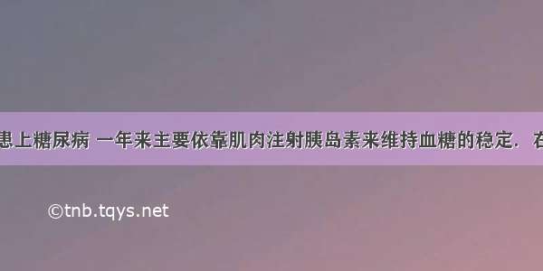 李大爷去年患上糖尿病 一年来主要依靠肌肉注射胰岛素来维持血糖的稳定．在进行肌肉注