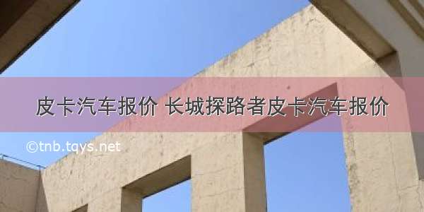 皮卡汽车报价 长城探路者皮卡汽车报价