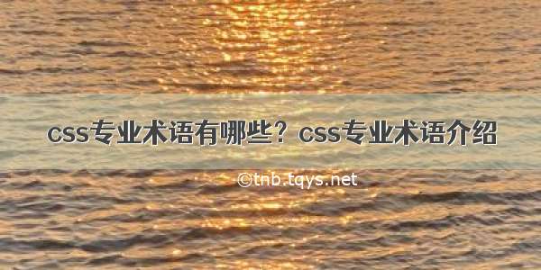 css专业术语有哪些？css专业术语介绍