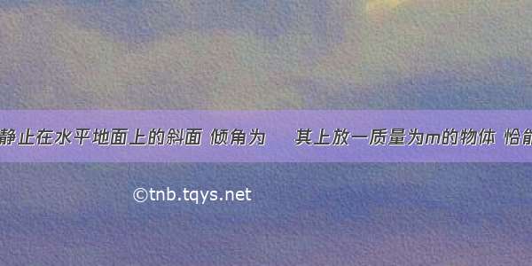 如图所示 静止在水平地面上的斜面 倾角为θ 其上放一质量为m的物体 恰能自由匀速