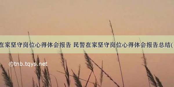 民警在家坚守岗位心得体会报告 民警在家坚守岗位心得体会报告总结(八篇)