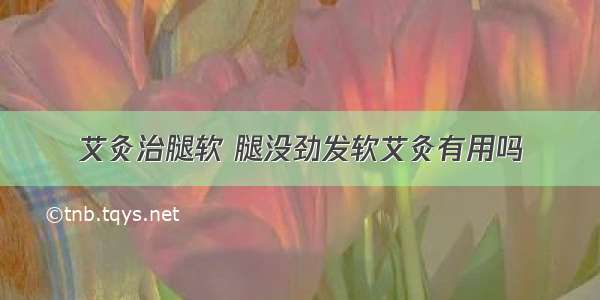 艾灸治腿软 腿没劲发软艾灸有用吗