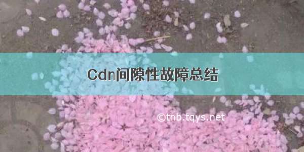 Cdn间隙性故障总结