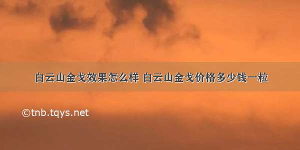 白云山金戈效果怎么样 白云山金戈价格多少钱一粒