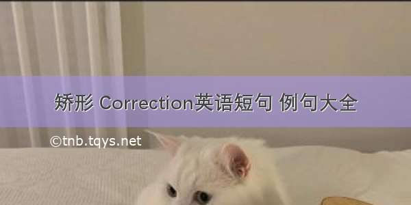 矫形 Correction英语短句 例句大全