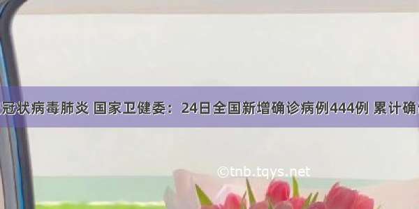 防控新型冠状病毒肺炎 国家卫健委：24日全国新增确诊病例444例 累计确诊1287例