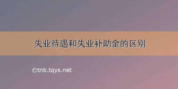 失业待遇和失业补助金的区别