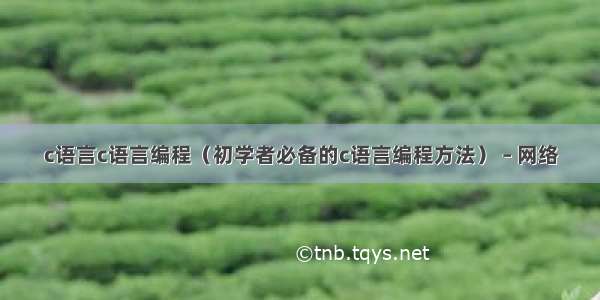 c语言c语言编程（初学者必备的c语言编程方法） – 网络