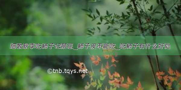 细数秋季吃柿子12禁忌_柿子皮不能吃_吃柿子有什么好处