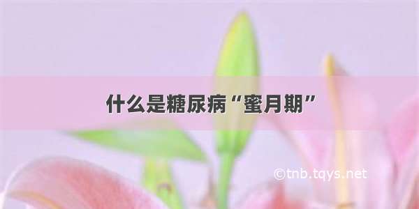 什么是糖尿病“蜜月期”