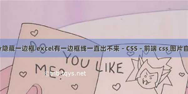 border隐藏一边框 excel有一边框线一直出不来 – CSS – 前端 css 图片自动缩放