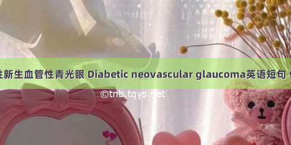 糖尿病性新生血管性青光眼 Diabetic neovascular glaucoma英语短句 例句大全