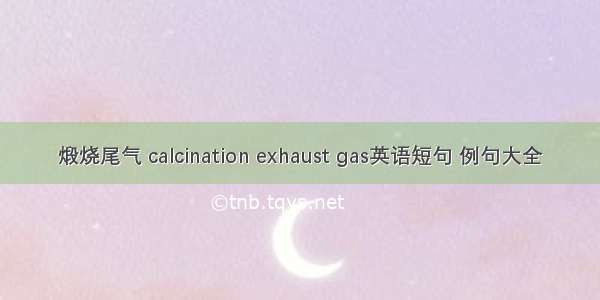 煅烧尾气 calcination exhaust gas英语短句 例句大全