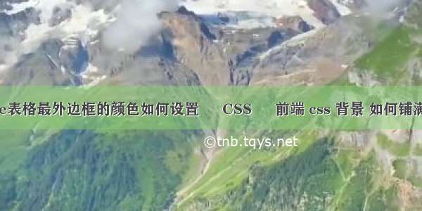 Table表格最外边框的颜色如何设置 – CSS – 前端 css 背景 如何铺满屏幕