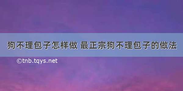 狗不理包子怎样做 最正宗狗不理包子的做法